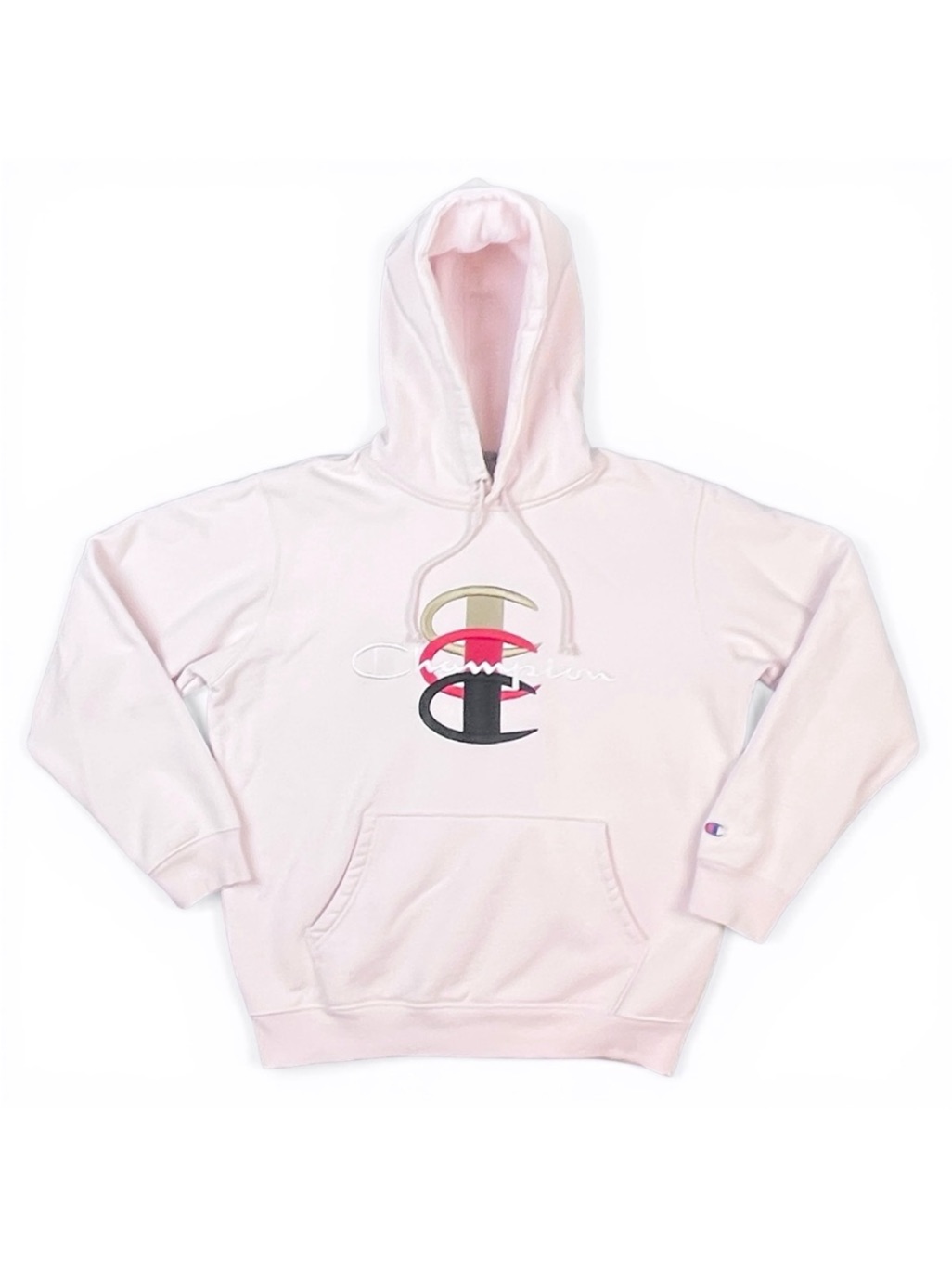 Supreme X Champion Pink Stacked C Boyfriend Heavyweight Fleece Hoodie Medium